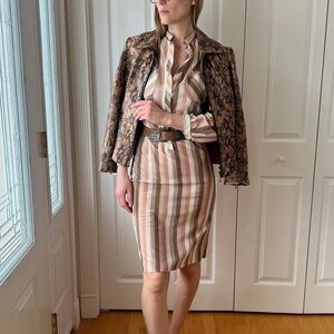 1970’s Khaki & Cream Striped Dress